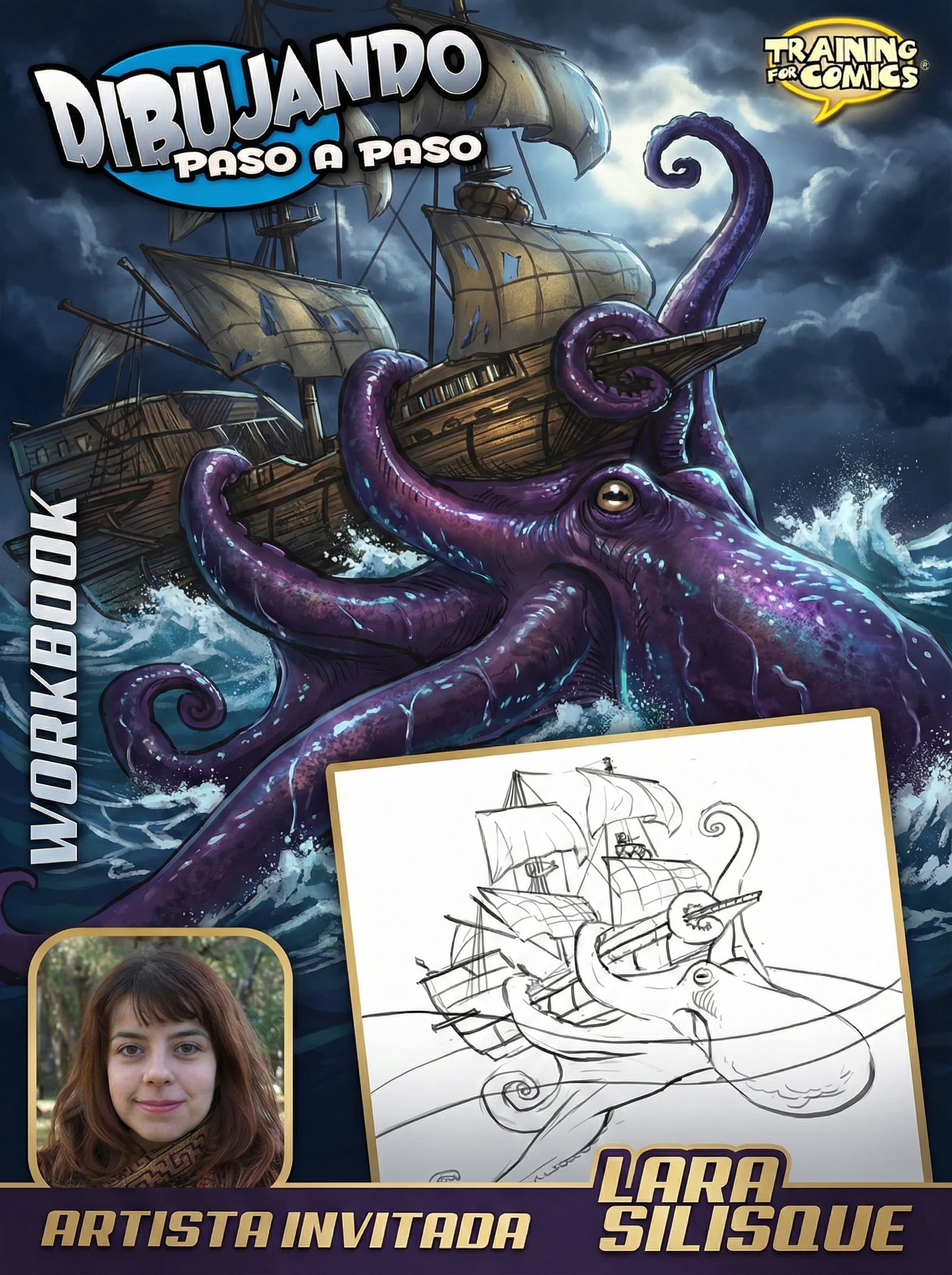 Domina la Ilustración Épica: El Kraken y el Barco Pirata